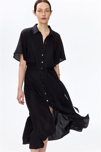 Платье-рубашка с завязывающимся поясом артикул 1217576032