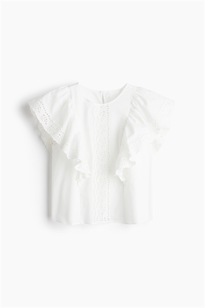 Блузка с отделкой бродери англез артикул 1282176001
