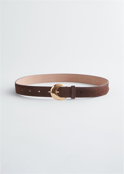 Кожаный ремень с пряжкой в форме полумесяца артикул 1255071012