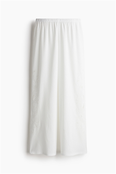 Широкие брюки с рисунком бродери англез артикул 1282560001