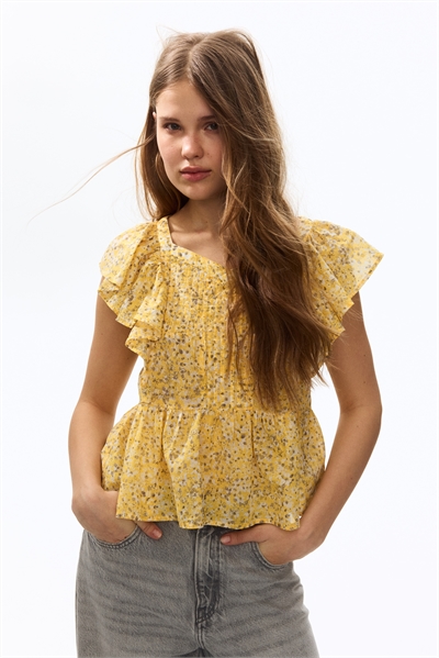 Хлопковый топ с оборками артикул 1316797001