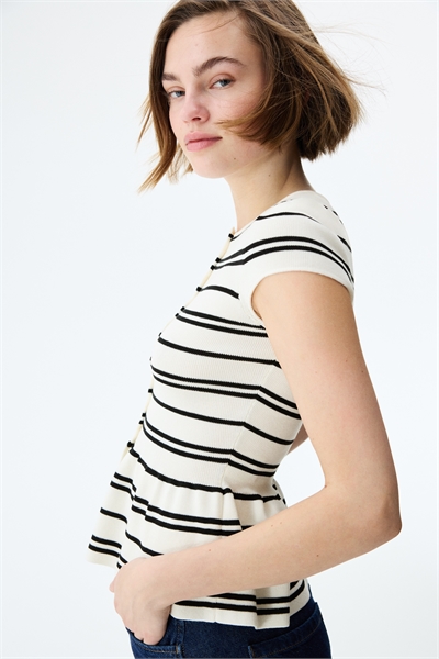 Кардиган с коротким рукавом и баской артикул 1328919004