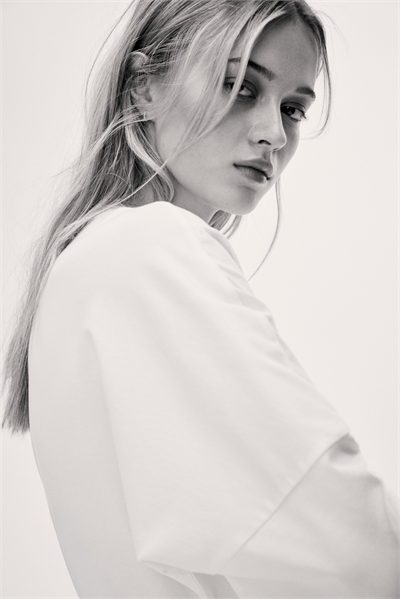 Хлопковый топ с длинными рукавами артикул 1307772005