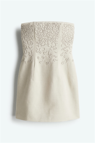 Платье-бандо из льняного бленда артикул 1282549001