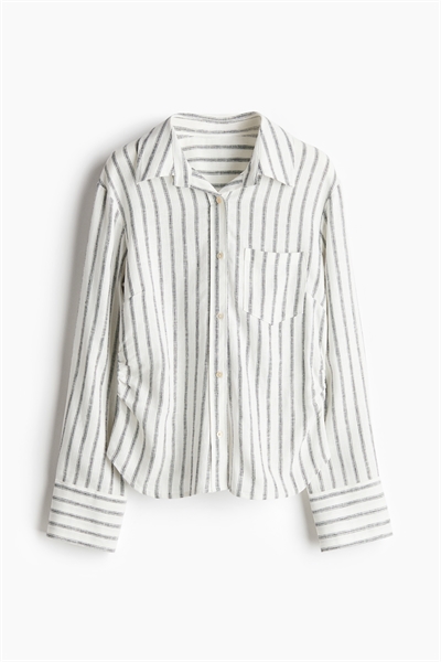 Приталенная рубашка из льняного бленда артикул 1271519002