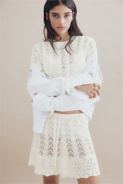 Юбка из трикотажа с узором «поинтел» артикул 1329657001