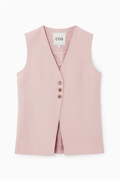 Удлиненный жилет из льняного микса артикул 1208905002