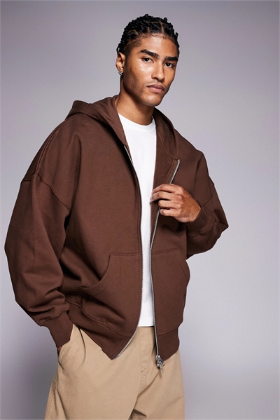 Свитшот премиум-класса с капюшоном, из толстой ткани, экстремально большого размера, на молнии артикул 150266265