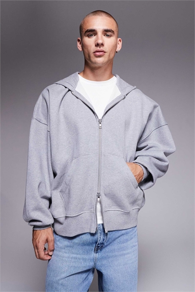 Свитшот премиум-класса с капюшоном, из толстой ткани, экстремально большого размера, на молнии артикул 148068258