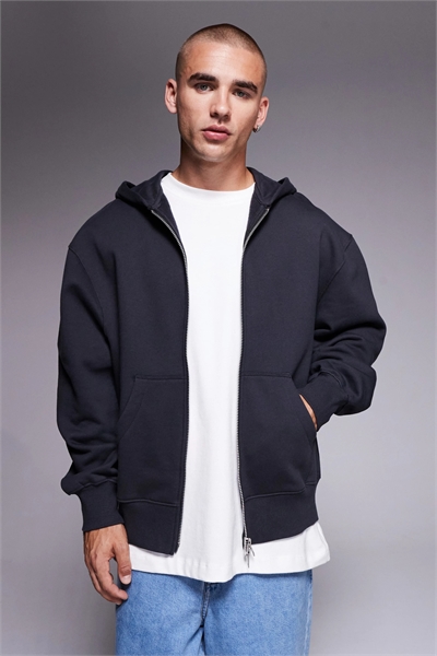 Капюшонная кофта премиум-класса из плотной ткани большого размера на молнии артикул 148068259