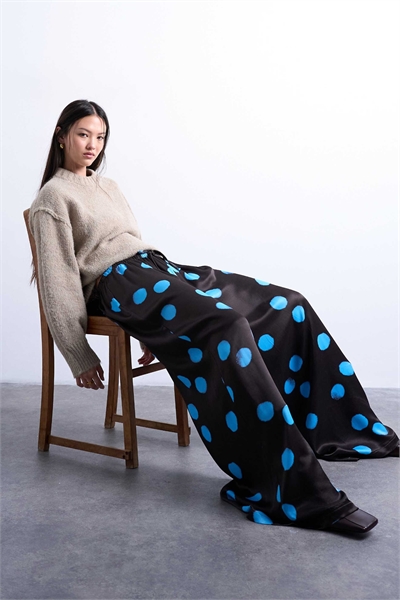 Брюки из сатина с очень широкими брючинами артикул 151105021