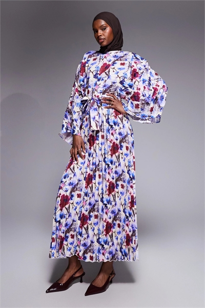 Платье-кафтан с плиссированными вставками артикул 155319269