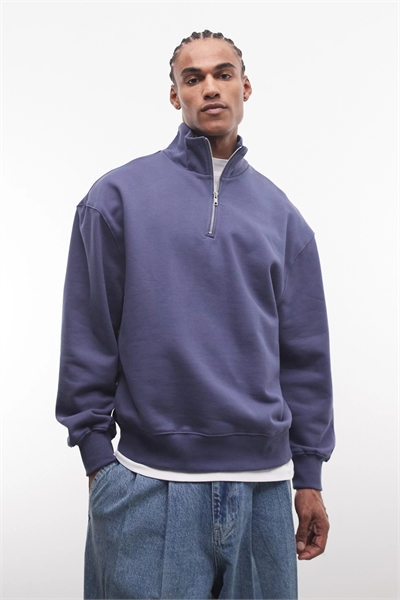 Высококачественная кофта с четвертью молнии и увеличенным кроем, плотность ткани 400 г/м² артикул 151260953