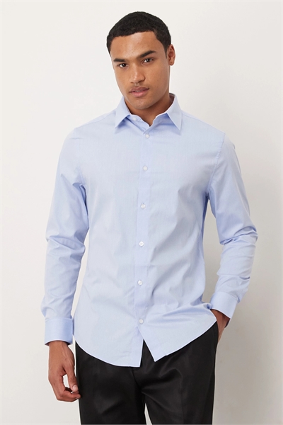 Приталенная рубашка с фактурной поверхностью артикул 147474020