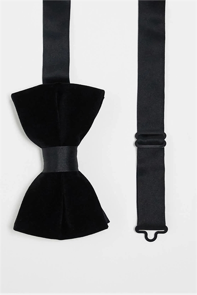 Бархатный галстук-бабочка с атласными вставками артикул 138805741