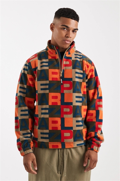 Флисовая кофта с монограммой и застежкой-молнией артикул 150976380