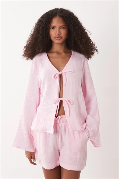 Рубашка из марли с завязками спереди co-ord артикул 153118762