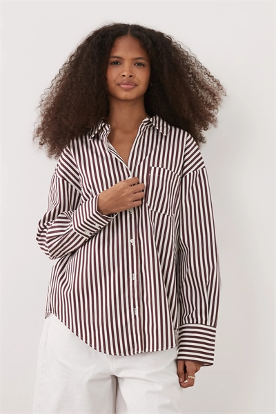 Классическая рубашка из смешанной ткани с хлопком артикул 156174063