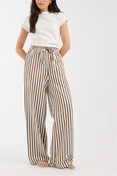 Брюки с широкими брючинами и полосками артикул 155388078