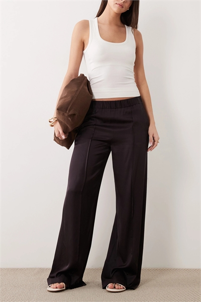 Брюки из атласа с прямым кроем артикул 156113686