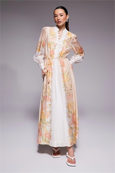 Платье-рубашка макси с принтом артикул 154036904