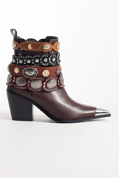 Ботинки в западном стиле до середины лодыжки с украшенным ремешком от Душана артикул 151637317