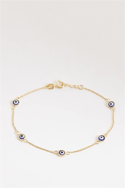 Браслет с эмалевым «глазом-злом» артикул 154336132