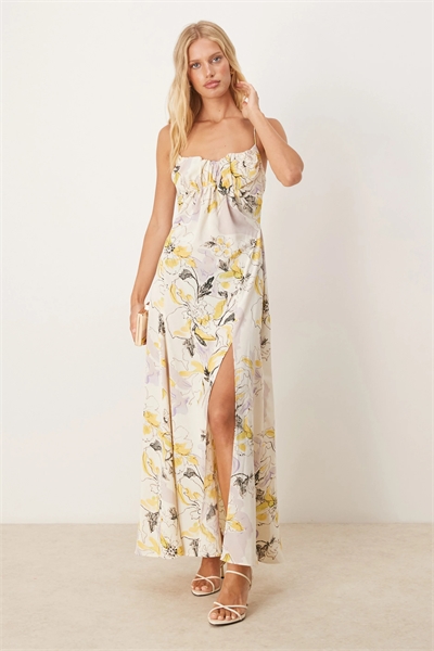 Платье средней длины с завышенной талией, бретелями и перекрещивающимися за спиной бретелями артикул 141794247