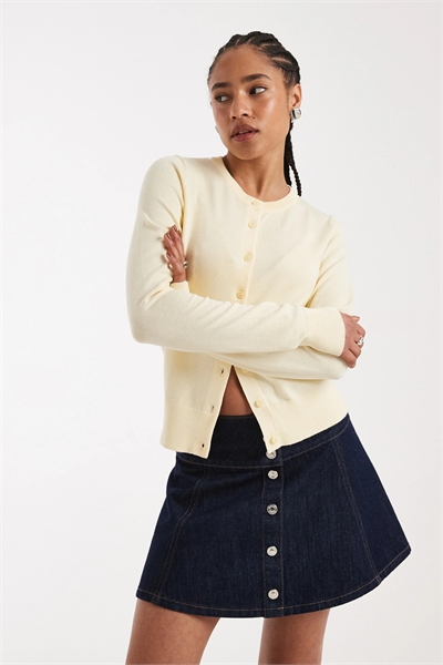 Кардиган с круглым вырезом из тонкой пряжи артикул 155322930