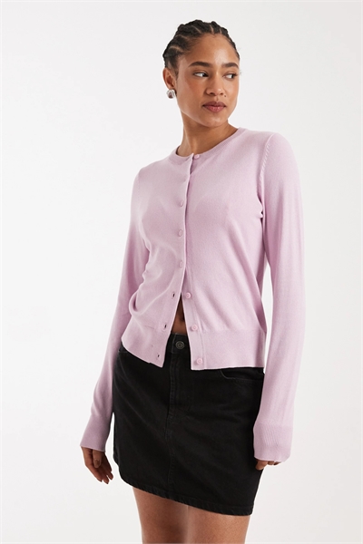 Кардиган с круглым вырезом из тонкой пряжи артикул 155322977