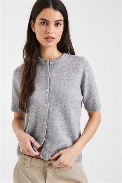 Кардиган с коротким рукавом и круглым вырезом артикул 151058168