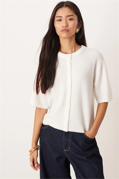 Вязаный кардиган с короткими рукавами артикул 151864595