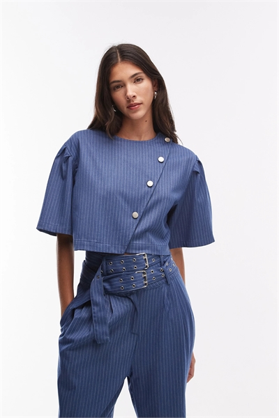 Укороченный топ Bettie в тонкую полоску co-ord артикул 154837278