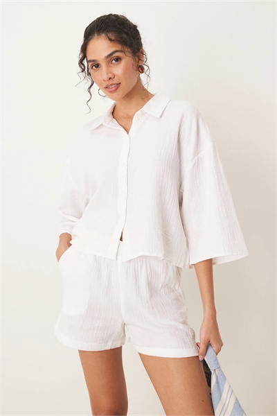 Рубашка из марли с укороченным кроем co-ord артикул 134877903