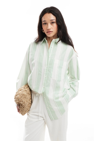 Рубашка свободного кроя из смешанного льна артикул 141914245