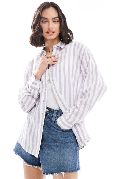 Рубашка из смешанного льна артикул 140053190