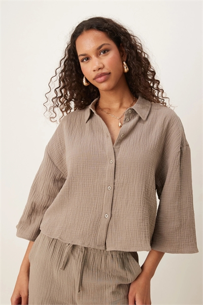 Рубашка из марли с укороченным кроем co-ord артикул 141936231