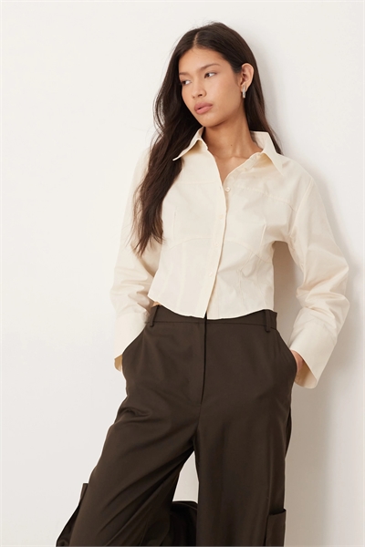 Рубашка с корсетными элементами и рукавами-коконами артикул 153147218