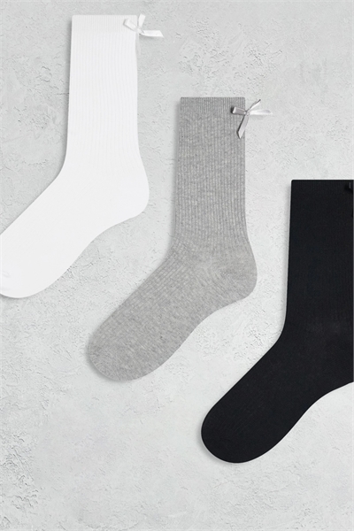 Набор из 3 пар носков с бантиками артикул 150083127