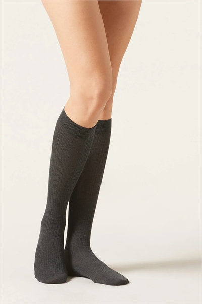 Длинные носки с ребристой текстурой артикул 153164457