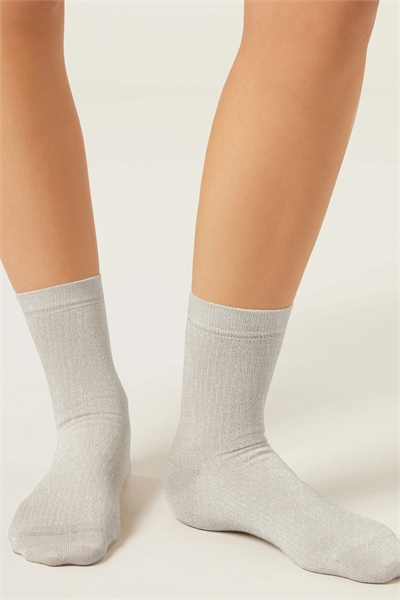 Носки с блестками и ребристой текстурой артикул 155613714