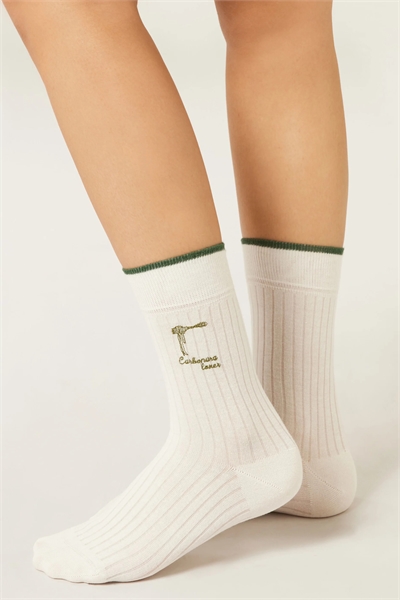 Носки с вышивкой в итальянском стиле артикул 155976964