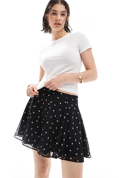 Мини-юбка из шифона с воланами артикул 143504899