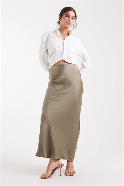 Макси-юбка-колонна из атласа артикул 146835598