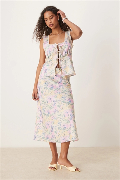 Атласная юбка средней длины co-ord артикул 142888708