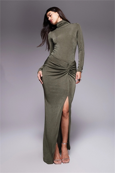 Макси-юбка с боковым изгибом, с разрезом на бедре и рельефной текстурой co-ord артикул 148784519