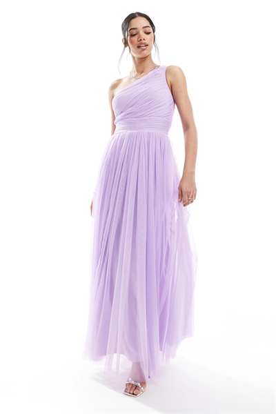 Макси-платье с одним плечом для подружки невесты артикул 143754088