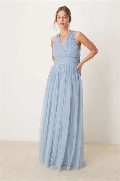 Макси-платье для подружки невесты с открытой спиной артикул 142701179