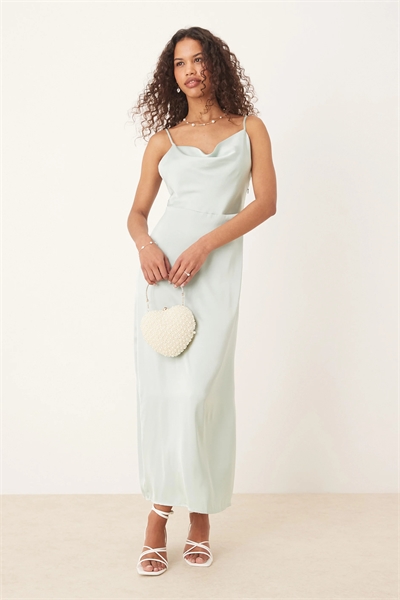 Макси-платье из атласа с капюшоном артикул 133197754