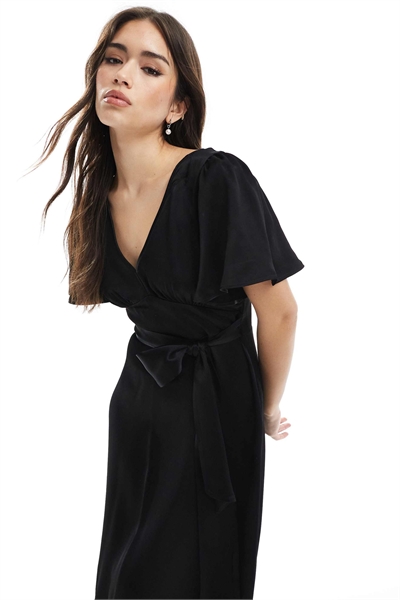 Макси-платье с рукавами-крылышками для подружки невесты артикул 142972745